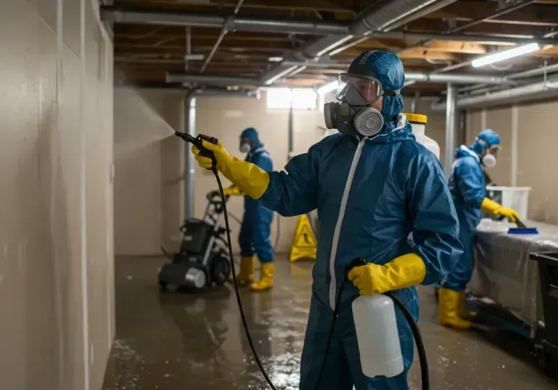 Basement Sanitization and Antimicrobial Treatment process in Union Parish, LA