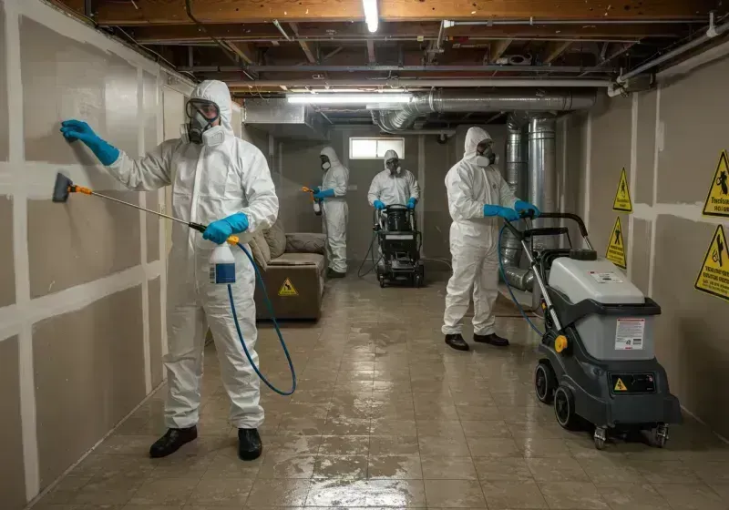 Basement Moisture Removal and Structural Drying process in Union Parish, LA